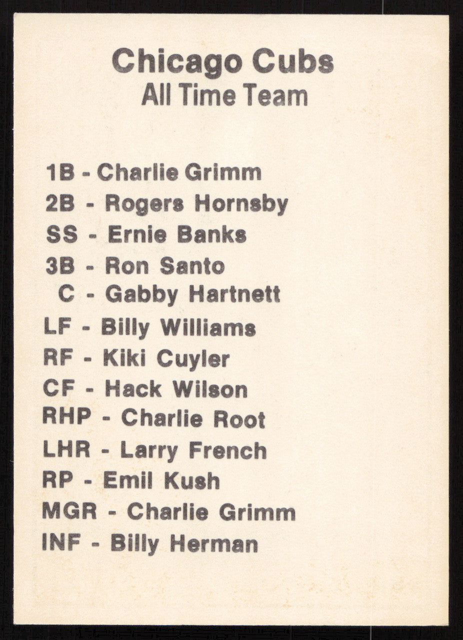 Larry French Autographed 1977 TCMA All Time Team Card Chicago Cubs SKU #264528