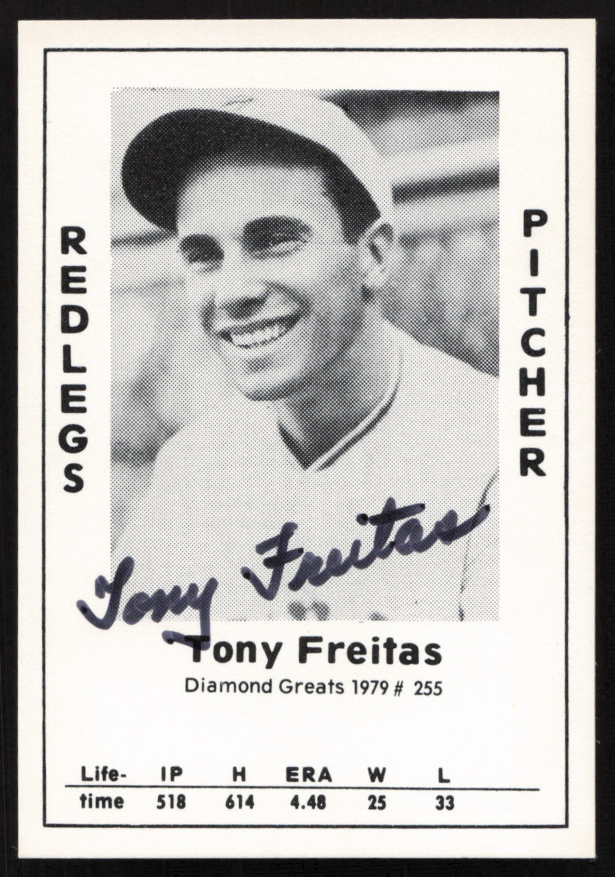 Tony Freitas Autographed 1979 Diamond Greats Card #255 Cincinnati Reds SKU #264531