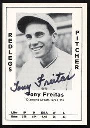 Tony Freitas Autographed 1979 Diamond Greats Card #255 Cincinnati Reds SKU #264532