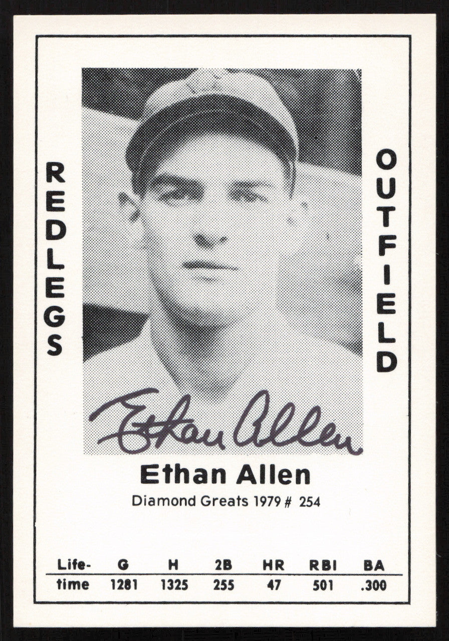 Ethan Allen Autographed 1979 Diamond Greats Card #254 Cincinnati Reds SKU #264533