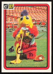 Ted Giannoulas San Diego Chicken Autographed 1983 Donruss Card #645 San Diego Padres SKU #264552
