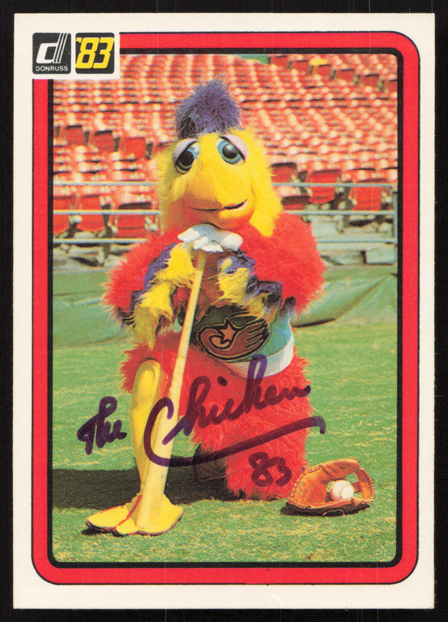 Ted Giannoulas San Diego Chicken Autographed 1983 Donruss Card #645 San Diego Padres SKU #264553