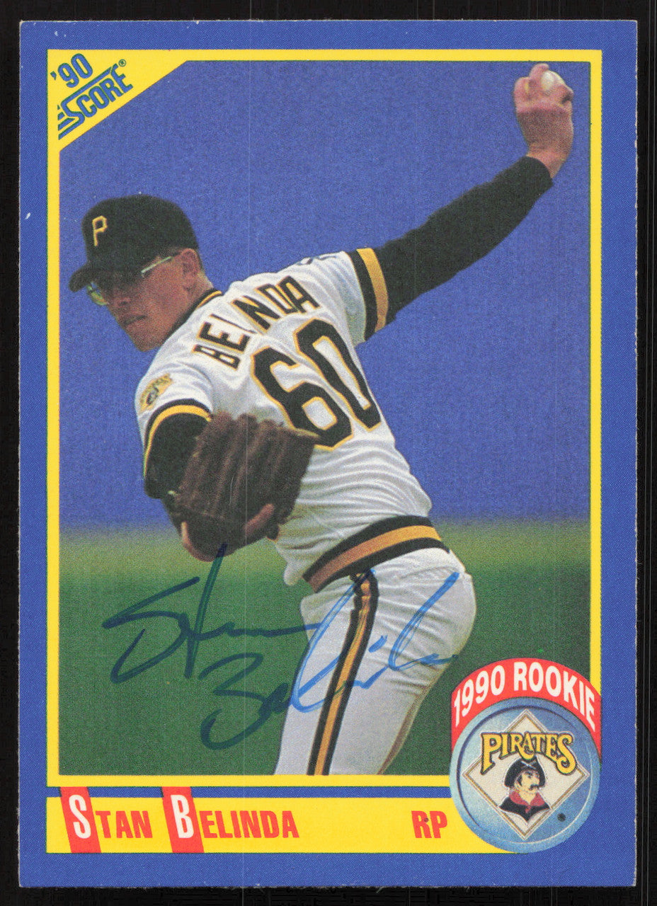 Stan Belinda Autographed 1990 Score Rookie Card #634 Pittsburgh Pirates SKU #264555