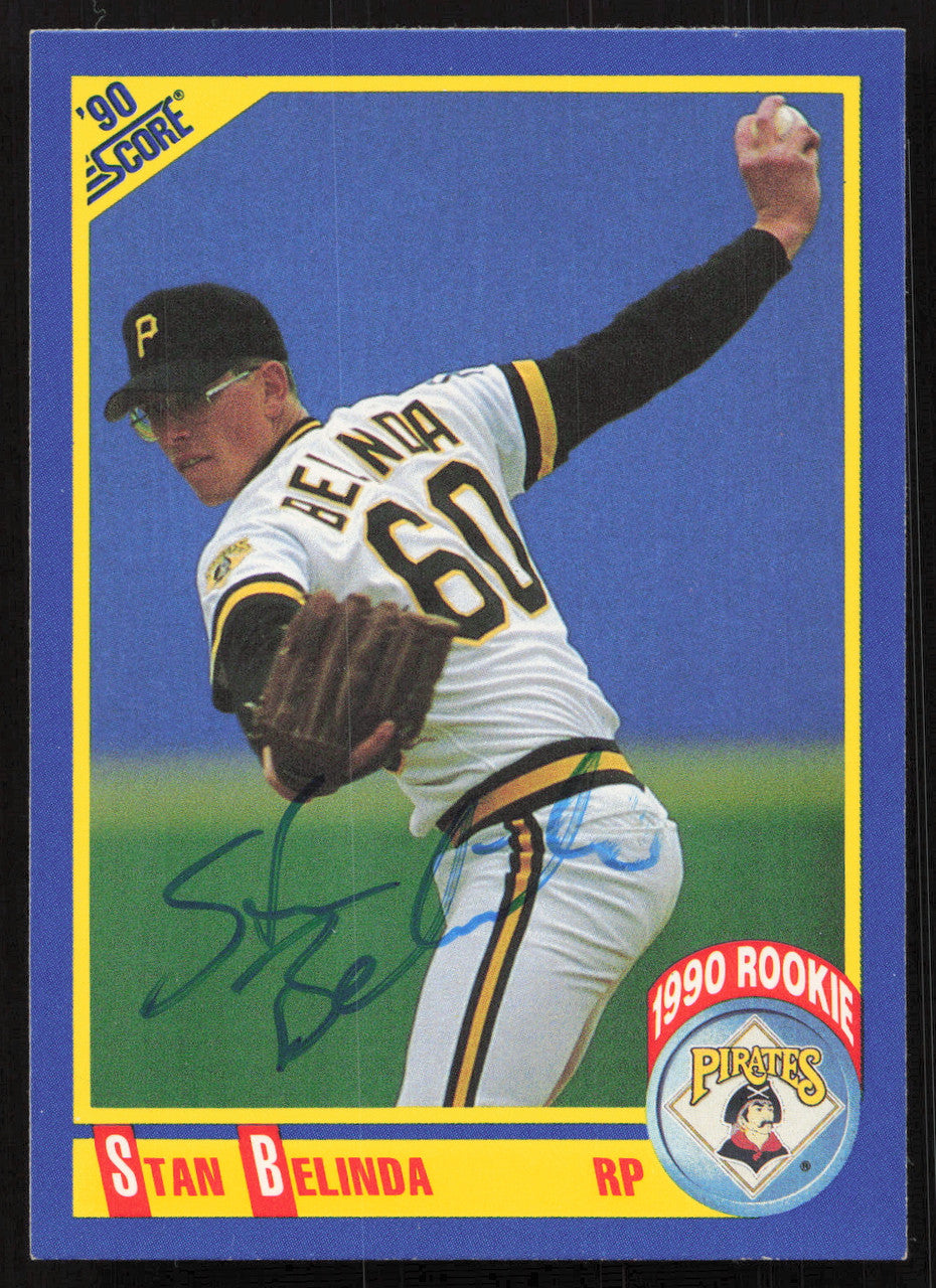 Stan Belinda Autographed 1990 Score Rookie Card #634 Pittsburgh Pirates SKU #264556