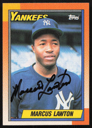 Marcus Lawton Autographed 1990 Topps Rookie Card #302 New York Yankees SKU #264557