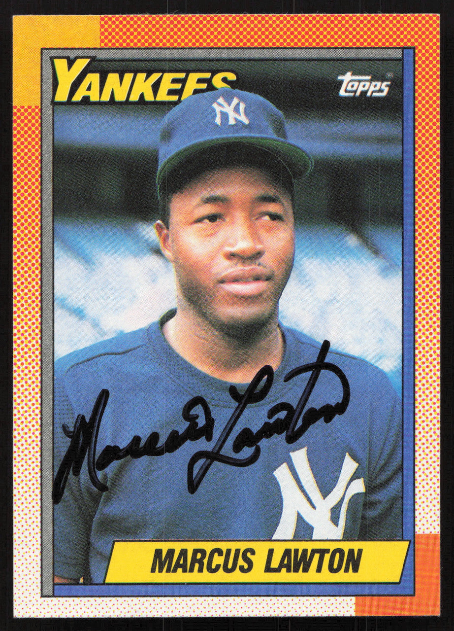 Marcus Lawton Autographed 1990 Topps Rookie Card #302 New York Yankees SKU #264557
