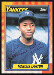 Marcus Lawton Autographed 1990 Topps Rookie Card #302 New York Yankees SKU #264558