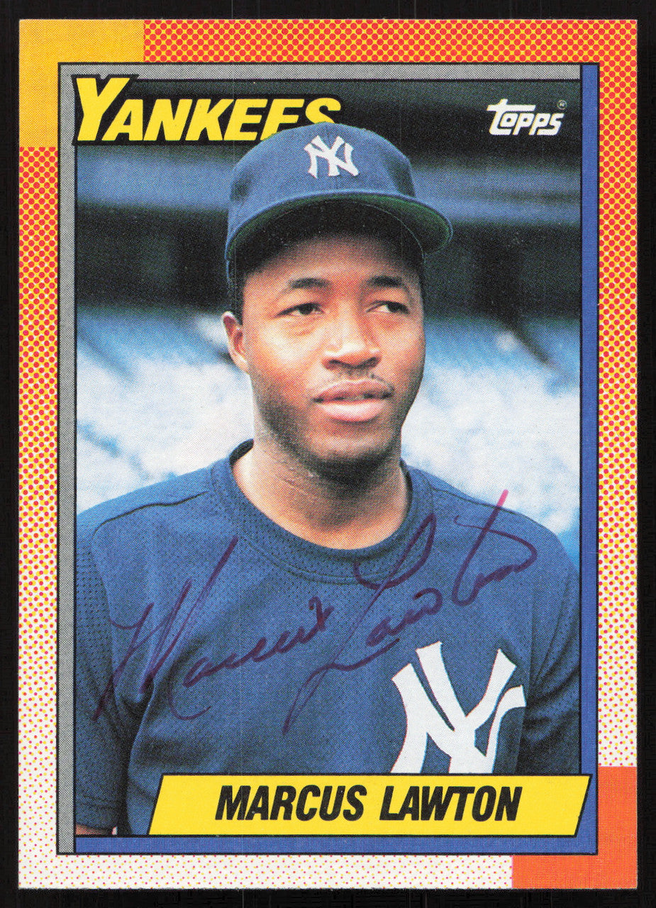 Marcus Lawton Autographed 1990 Topps Rookie Card #302 New York Yankees SKU #264558