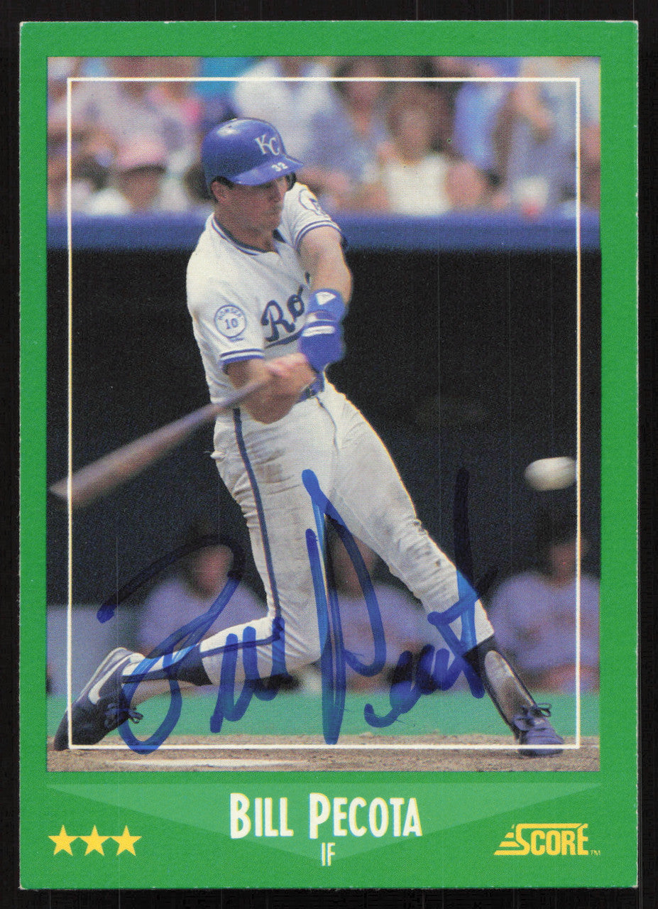 Bill Pecota Autographed 1988 Score Card #377 Kansas City Royals SKU #264569