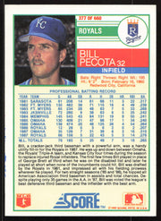 Bill Pecota Autographed 1988 Score Card #377 Kansas City Royals SKU #264569