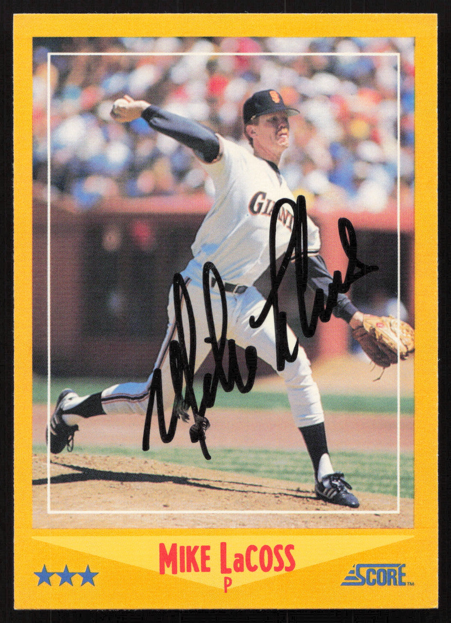 Mike LaCoss Autographed 1988 Score Card #465 San Francisco Giants SKU #264573