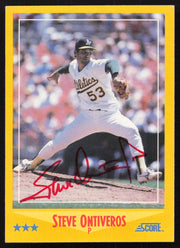 Steve Ontiveros Autographed 1988 Score Card #511 Oakland A's SKU #264574