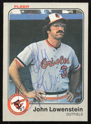 John Lowenstein Autographed 1983 Fleer Card #63 Baltimore Orioles SKU #264577