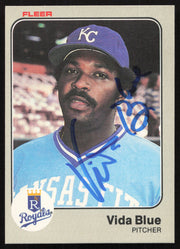 Vida Blue Autographed 1983 Fleer Card #106 Kansas City Royals SKU #264581