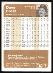 Dave Frost Autographed 1983 Fleer Card #111 Kansas City Royals SKU #264582