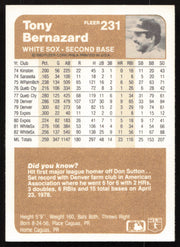 Tony Bernazard Autographed 1983 Fleer Card #231 Chicago White Sox SKU #264586