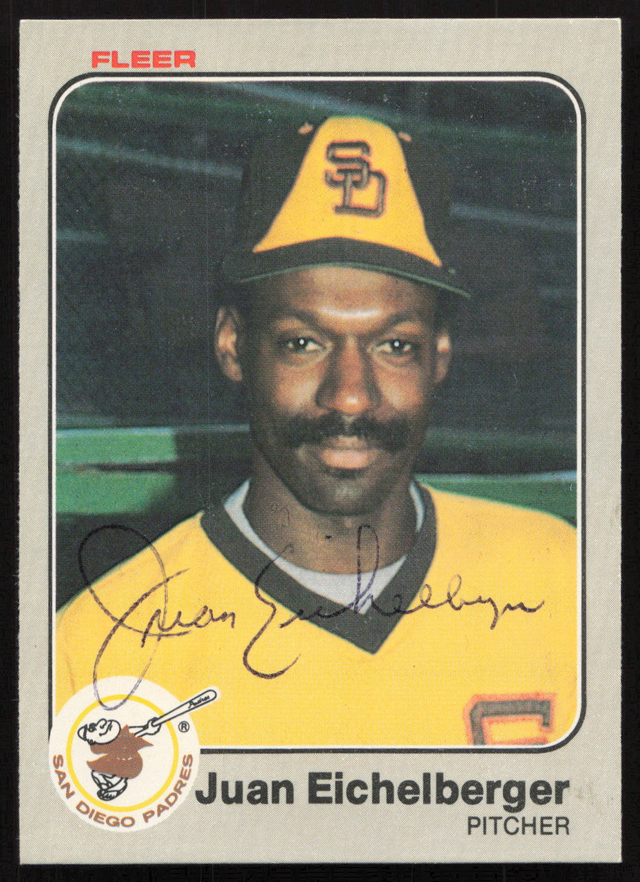 Juan Eichelberger Autographed 1983 Fleer Card #358 San Diego Padres SKU #264588