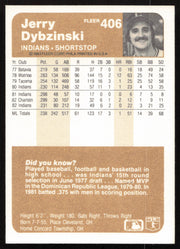 Jerry Dybzinski Autographed 1983 Fleer Card #406 Cleveland Indians SKU #264589