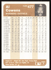 Al Cowens Autographed 1983 Fleer Card #477 Seattle Mariners SKU #264592