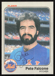 Pete Falcone Autographed 1983 Fleer Card #541 New York Mets SKU #264594