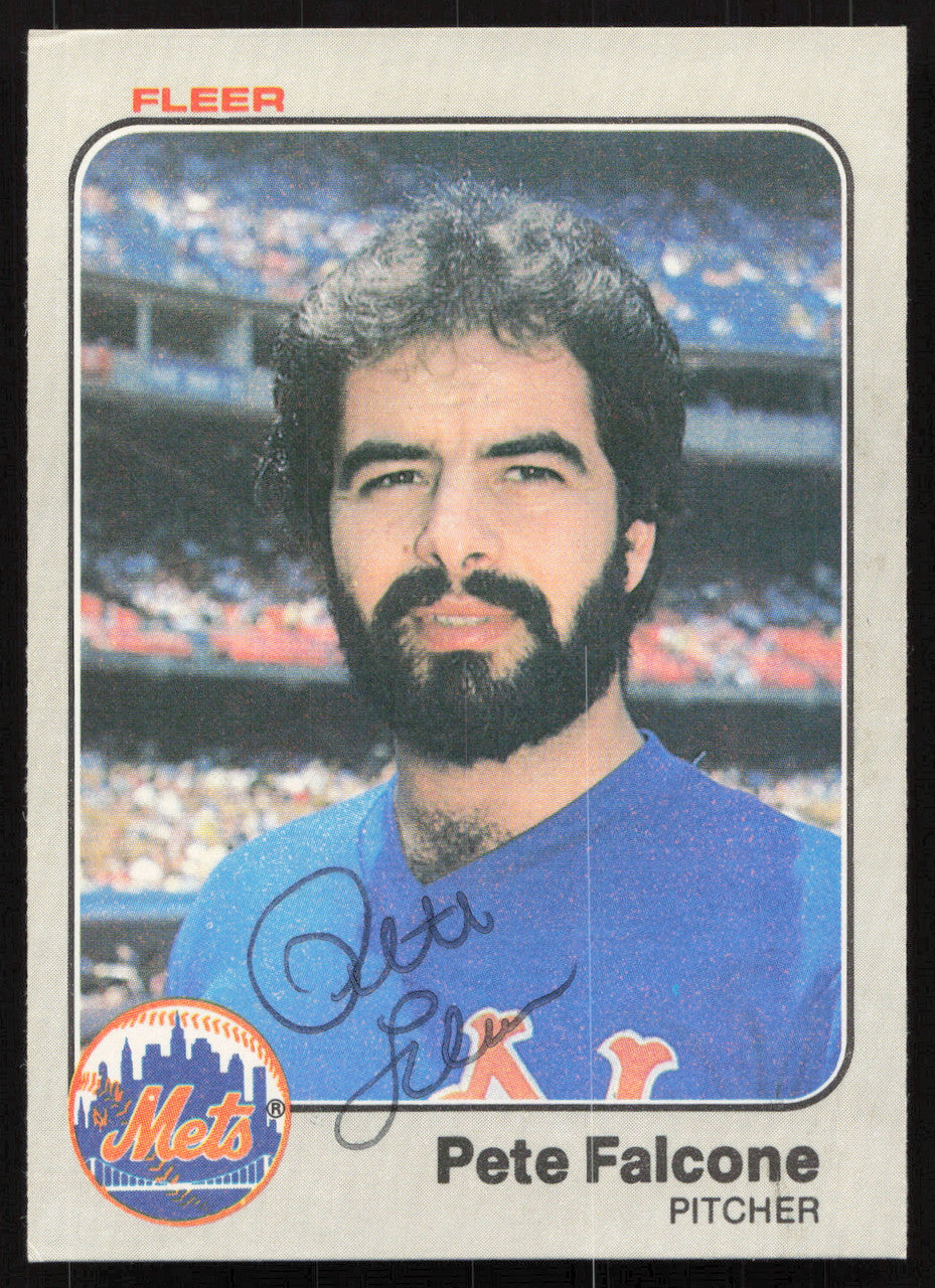Pete Falcone Autographed 1983 Fleer Card #541 New York Mets SKU #264594