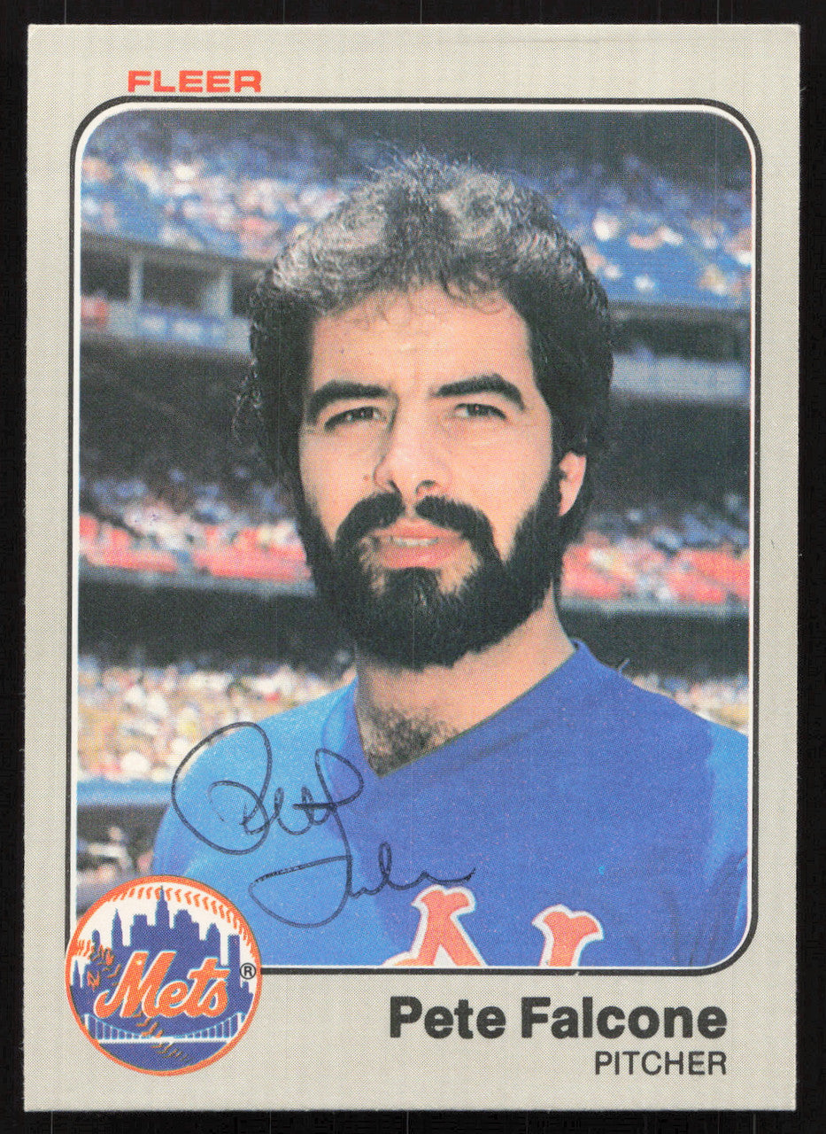 Pete Falcone Autographed 1983 Fleer Card #541 New York Mets SKU #264595