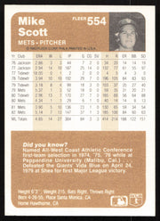 Mike Scott Autographed 1983 Fleer Card #554 New York Mets SKU #264596