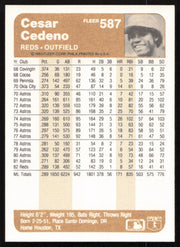 Cesar Cedeno Autographed 1983 Fleer Card #587 Cincinnati Reds SKU #264599