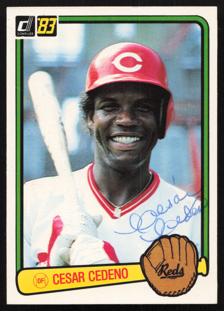 Cesar Cedeno Autographed 1983 Donruss Card #43 Cincinnati Reds SKU #264603