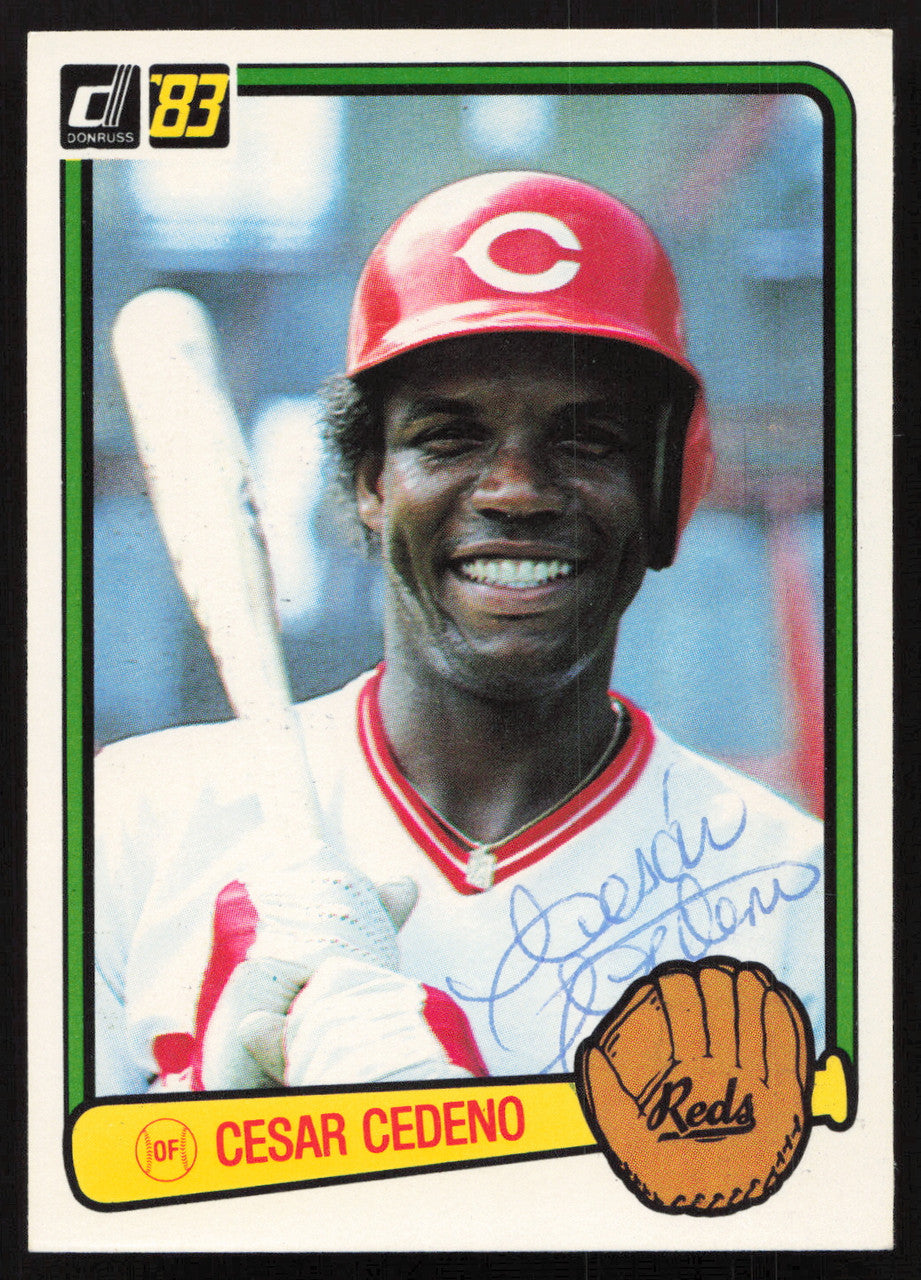 Cesar Cedeno Autographed 1983 Donruss Card #43 Cincinnati Reds SKU #264604
