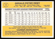 Jerry Remy Autographed 1983 Donruss Card #74 Boston Red Sox SKU #264608