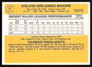 Kelvin Moore Autographed 1983 Donruss Card #87 Oakland A's SKU #264609