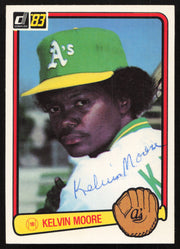 Kelvin Moore Autographed 1983 Donruss Card #87 Oakland A's SKU #264610