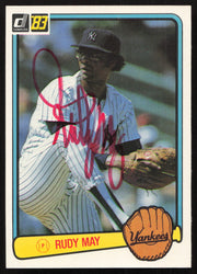 Rudy May Autographed 1983 Donruss Card #135 New York Yankees SKU #264615