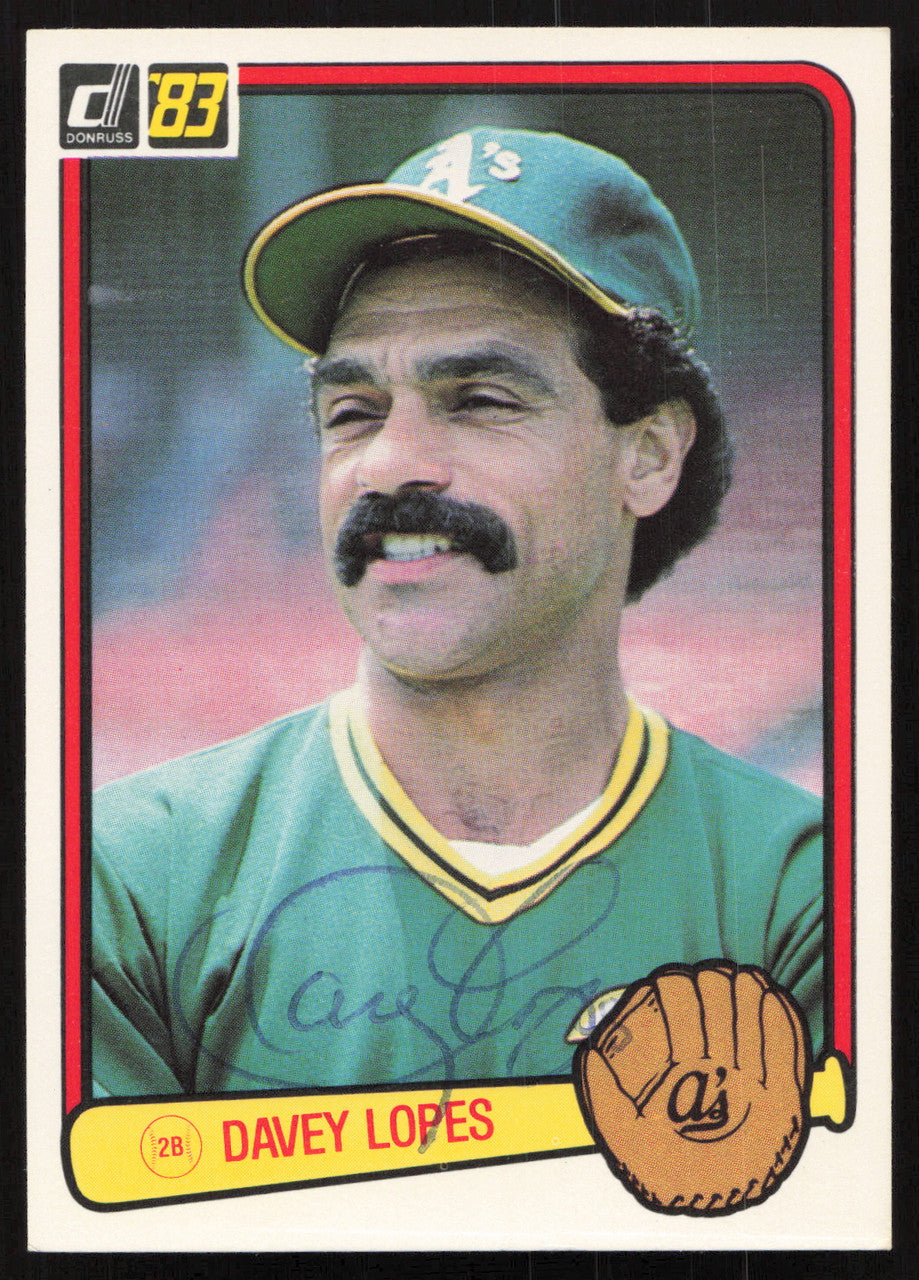 Davey Lopes Autographed 1983 Donruss Card #339 Oakland A's SKU #264624