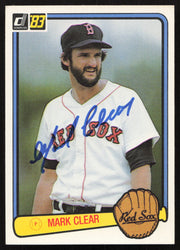 Mark Clear Autographed 1983 Donruss Card #361 Boston Red Sox SKU #264626