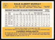 Dale Murray Autographed 1983 Donruss Card #381 Toronto Blue Jays SKU #264627