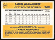 Danny Heep Autographed 1983 Donruss Card #443 Houston Astros SKU #264629