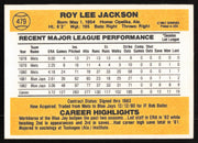 Roy Lee Jackson Autographed 1983 Donruss Card #479 Toronto Blue Jays SKU #264630