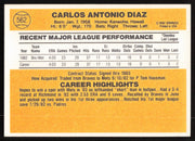 Carlos Diaz Autographed 1983 Donruss Card #562 Atlanta Braves SKU #264637