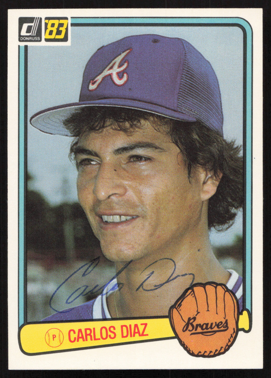 Carlos Diaz Autographed 1983 Donruss Card #562 Atlanta Braves SKU #264638