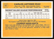 Carlos Diaz Autographed 1983 Donruss Card #562 Atlanta Braves SKU #264639
