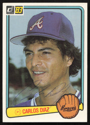 Carlos Diaz Autographed 1983 Donruss Card #562 Atlanta Braves SKU #264640