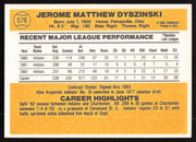 Jerry Dybzinski Autographed 1983 Donruss Card #576 Cleveland Indians SKU #264641