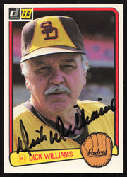 Dick Williams Autographed 1983 Donruss Card #625 San Diego Padres SKU #264642