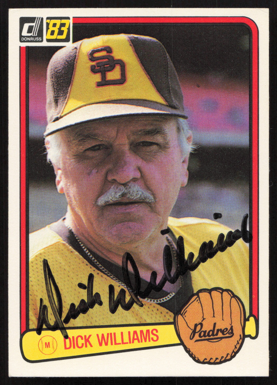 Dick Williams Autographed 1983 Donruss Card #625 San Diego Padres SKU #264642