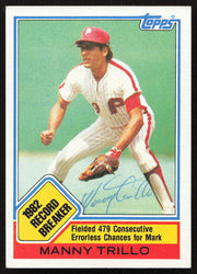 Manny Trillo Autographed 1983 Topps Card #5 Philadelphia Phillies SKU #264645