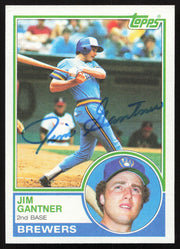 Jim Gantner Autographed 1983 Topps Card #88 Milwaukee Brewers SKU #264650