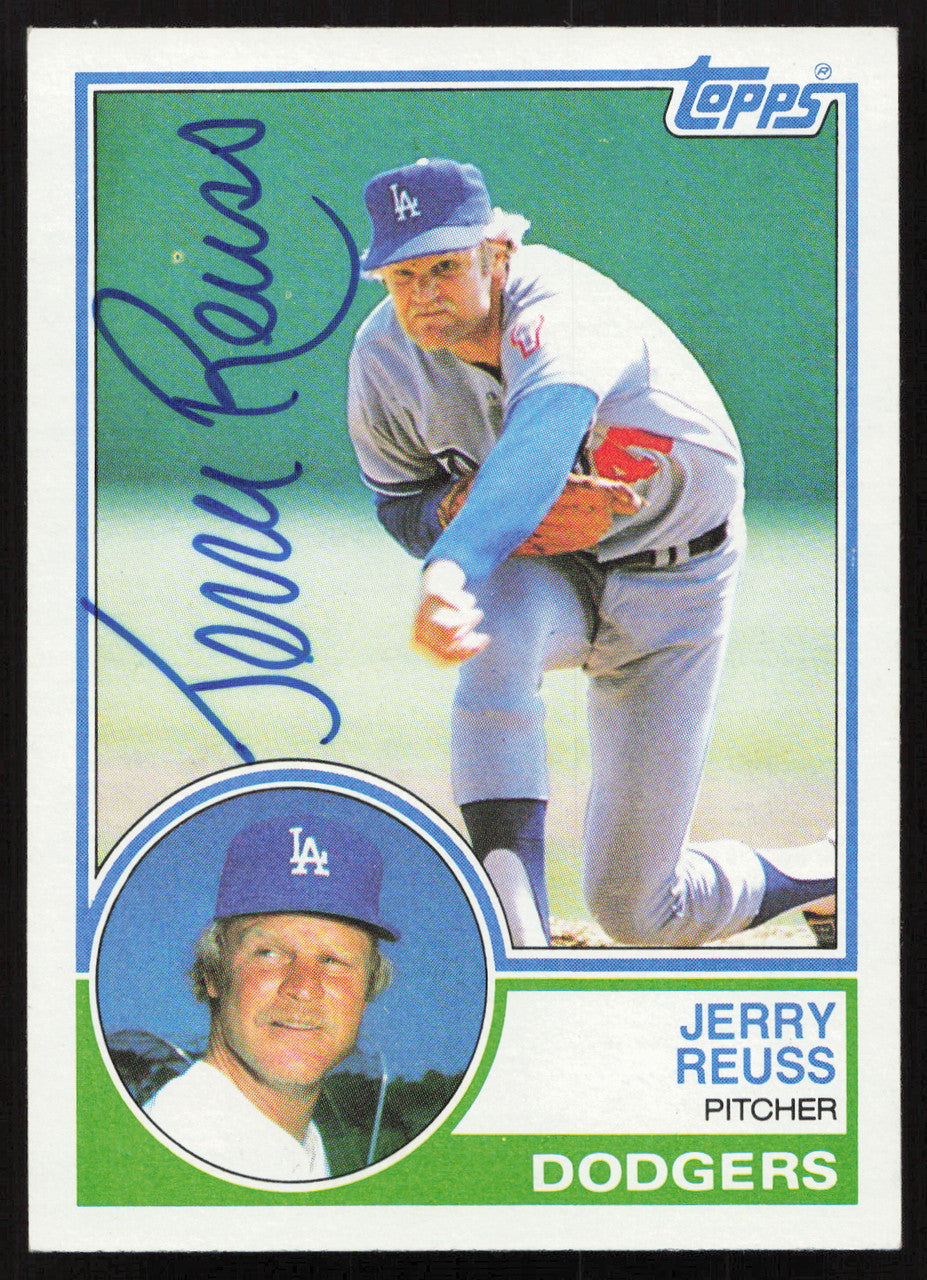 Jerry Reuss Autographed 1983 Topps Card #90 Los Angeles Dodgers SKU #264651