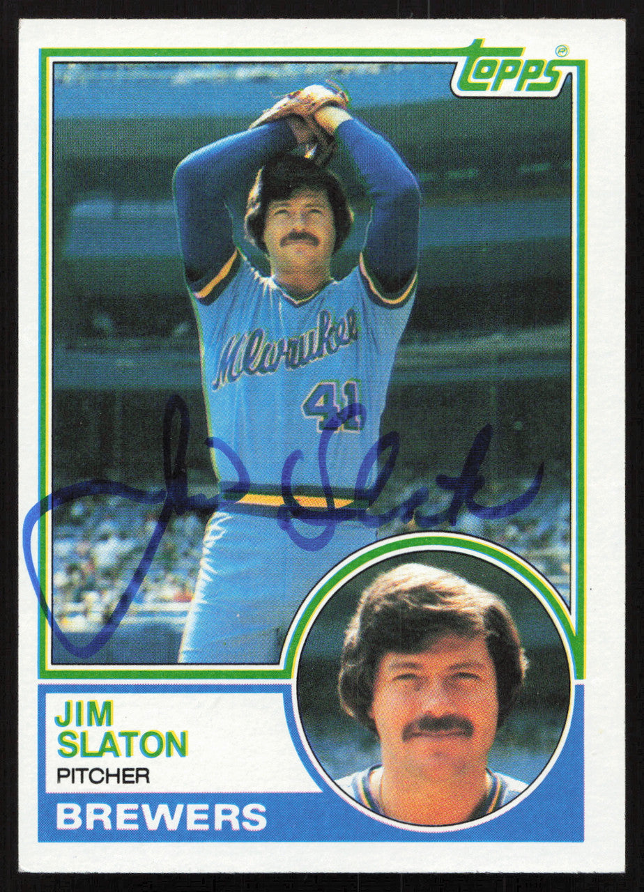Jim Slaton Autographed 1983 Topps Card #114 Milwaukee Brewers SKU #264655